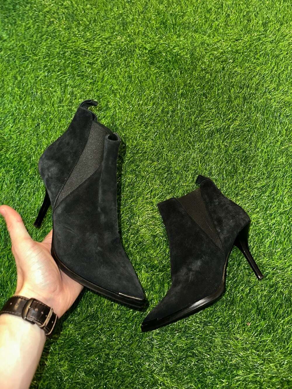 Acne Studios Jemma Stiletto Ankle Boots Black Suede